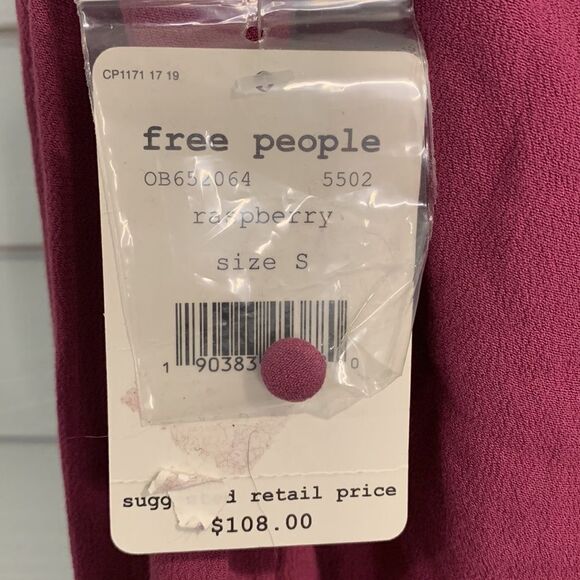 Free people Raspberry Pink Little Bit Of Love Lace Shoulder Ruffle Blouse - Picture 8 of 13